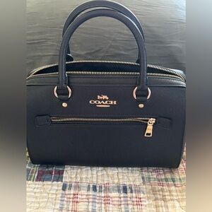 Coach Rowan Satchel - Black w/Gold